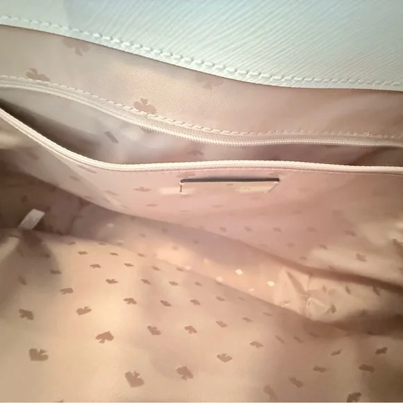 Kate Spade Saffiano Leather Colorblock Staci Laptop Large Tote Warm Beige $450 - Picture 11 of 16